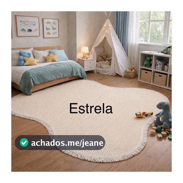 Tapete Orgânico para Sala e Quarto 100% Algodão Formato Irregular Andurá