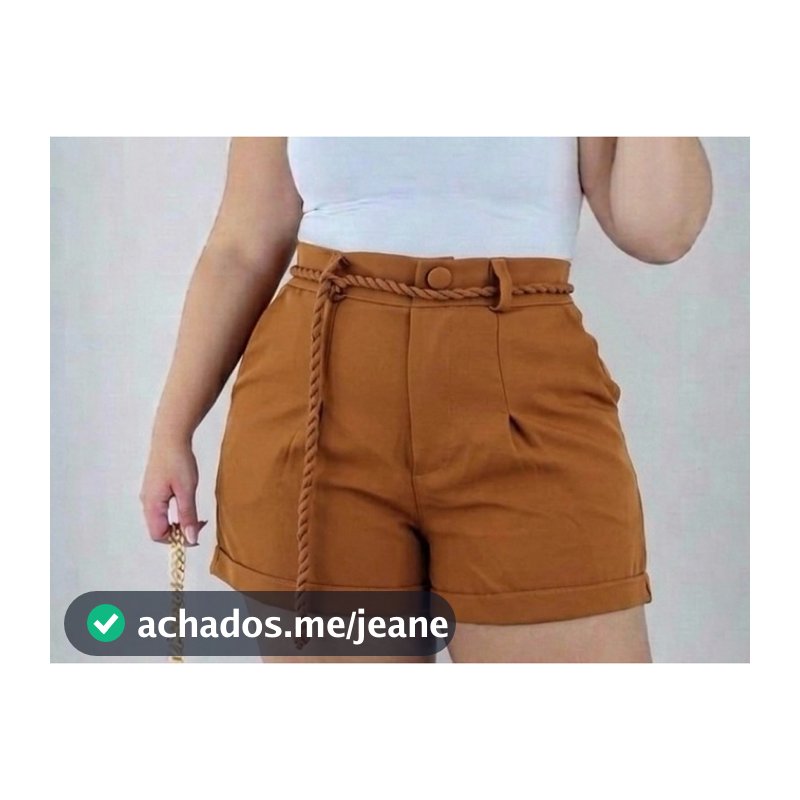 Shorts meis coxa plus size  Femenino Cintura Alta tecido com Cinto CORDÃO G1 G2 G3 Moda Verão Cores Variados as