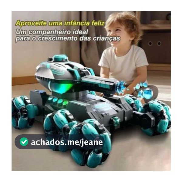 Brinquedo Carrinho Controle Remoto Tanque De Guerra Atira Bolinha Gel Kit Completo