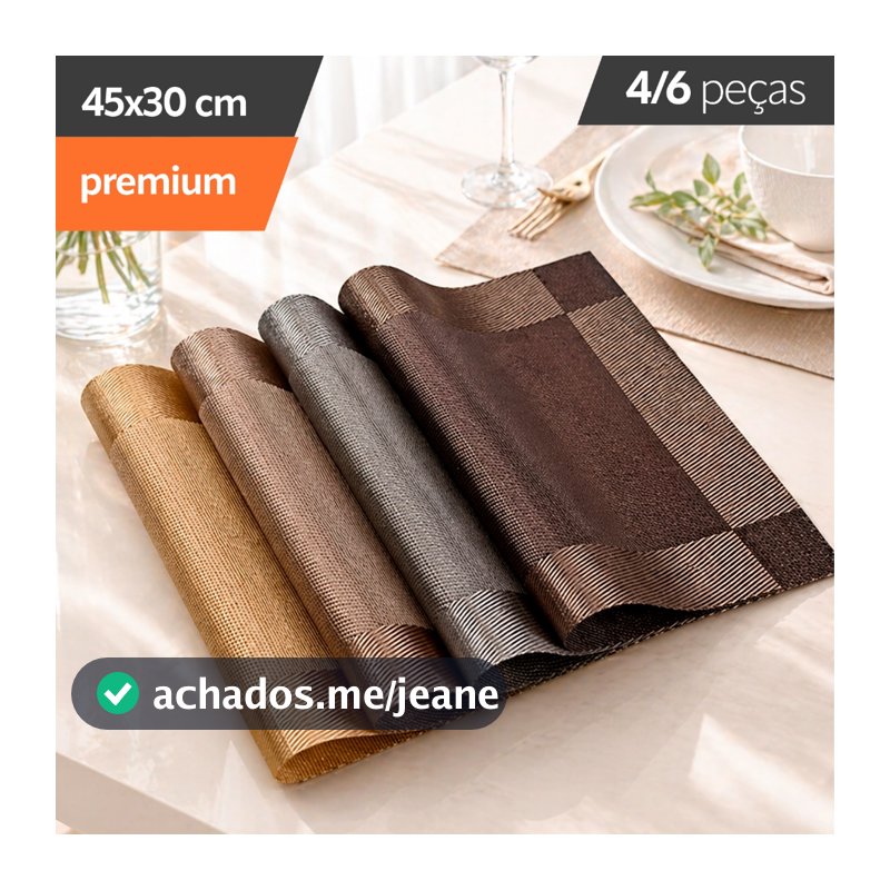 Kit 4 ou 6 jogo americano Tapete De Mesa Posta Redondo Design Elegante Impermeável