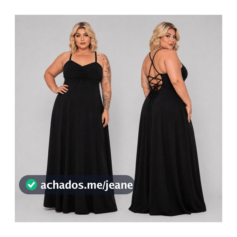 Vestido Longo Plus Size Feminino Saia Fluida e Caimento Perfeito Elegante Costas Abertas
