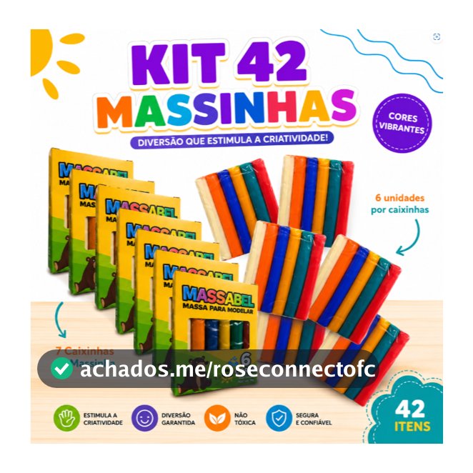 Kit 42 Massinha de Modelar 6 Cores Diferentes Colorida Kit Festa Lembrancinha Aniversario Prenda
