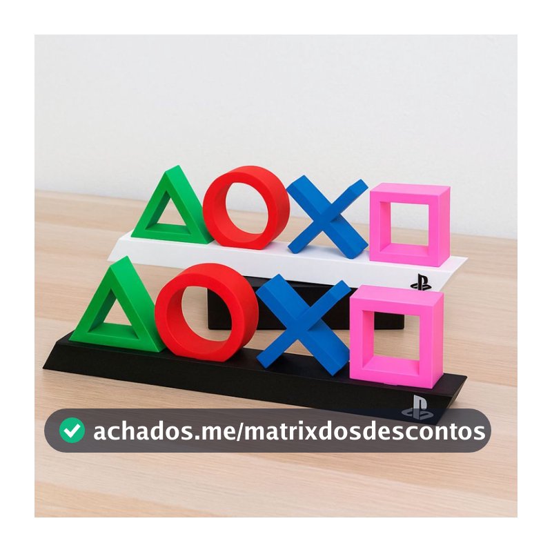 Letreiro Botões PlayStation - Impressão 3D (Colorido e Personalizado)