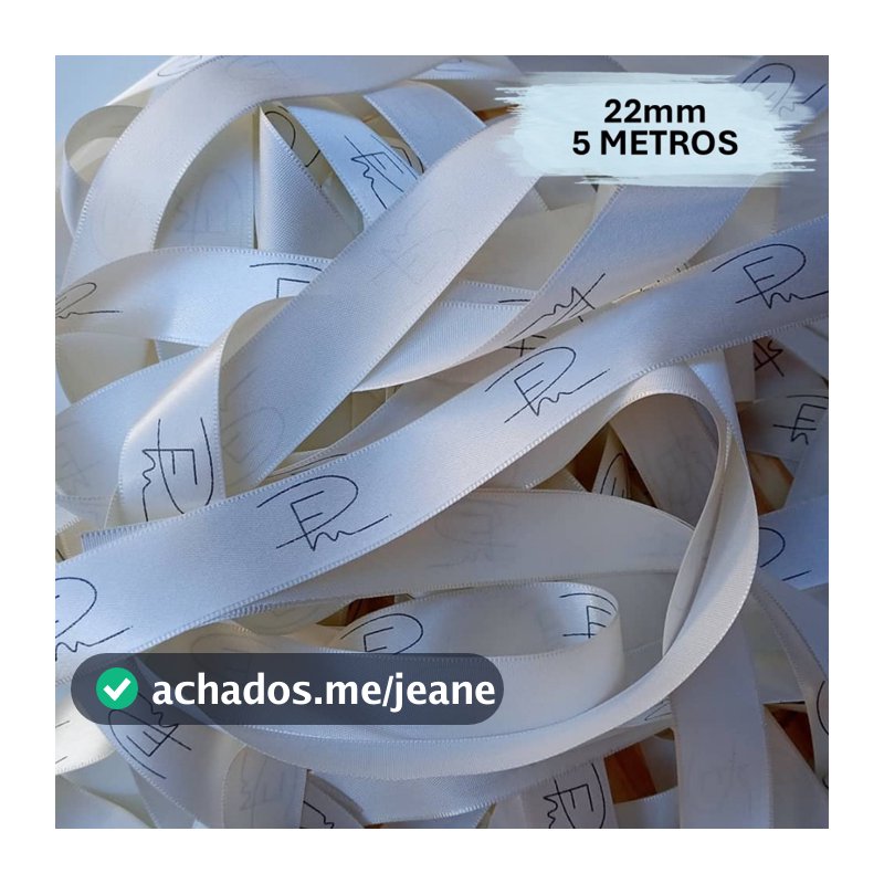 Fita de Cetim Personalizada de 22mm - 10 metros