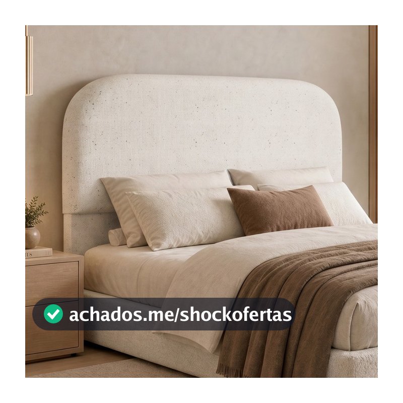 Cabeceira Cama Box Casal 140cm Orgânica Lanna W01 Linho Cru - Lyam Decor