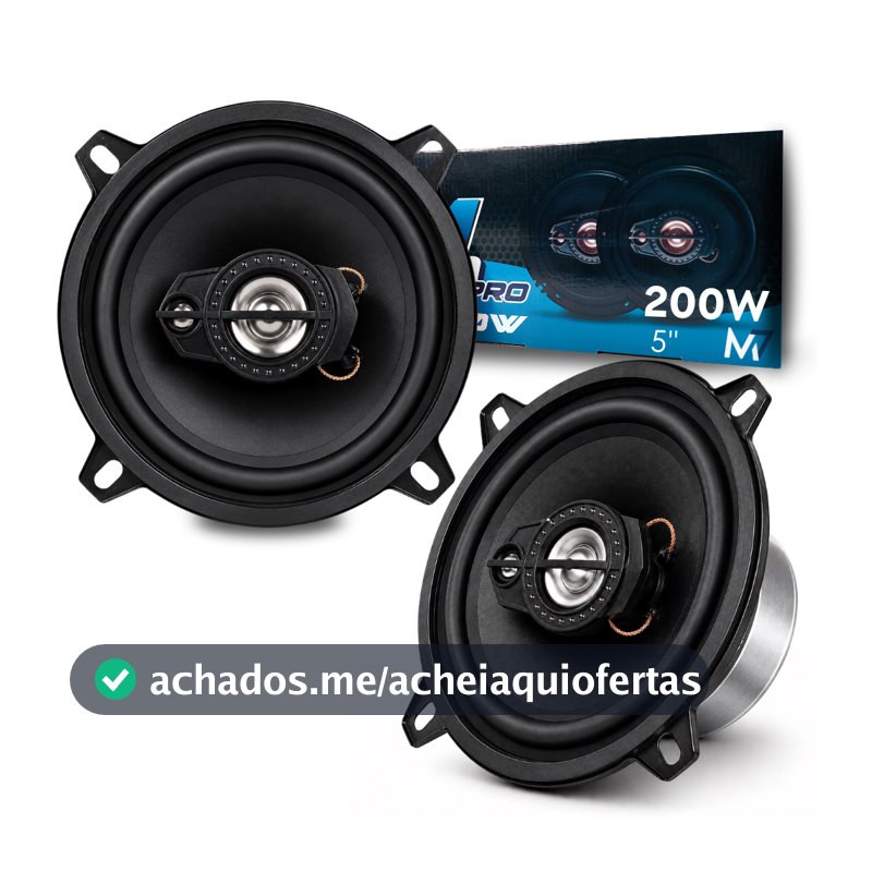 Kit Alto Falante Triaxial 5 Polegadas 200w M50PRO Som Automotivo Potente Carro Porta 2 Vias Dia dos Pais