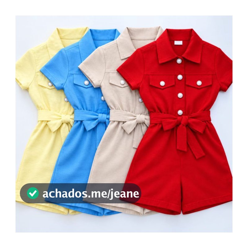 Macaquinho Infantil Alfaiataria Menina Macacão Feminino Blogueirinha Festa Elegante