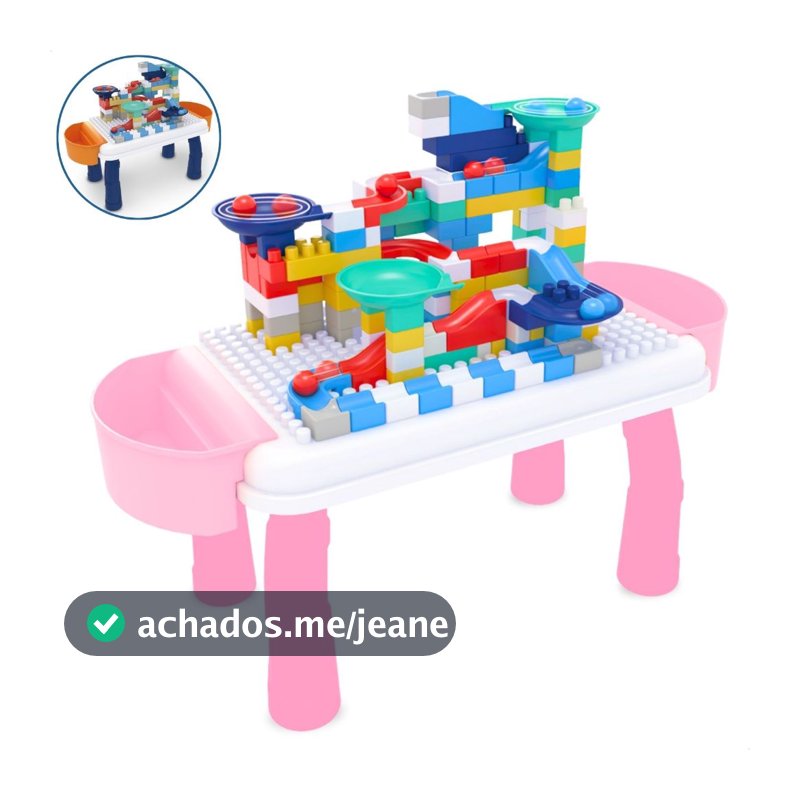 Mesa de Atividades Infantil Blocos de Montar Para Brincadeiras Interativas