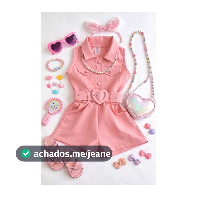 macacão curto infantil Feminino Elegante com cinto tecido alfaiataria premium