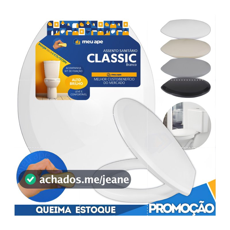 Assento Sanitário Almofadado Tampa Vaso Classic Oval Universal Redondo Deca Celite Icasa Incepa