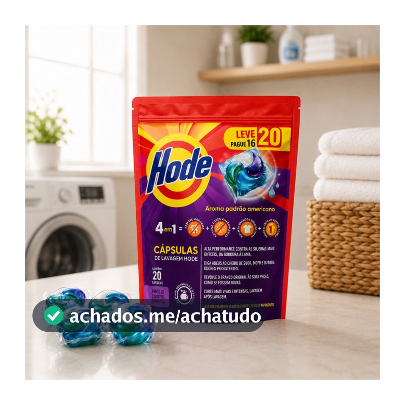 Sabão Cápsula Hode 353g Lava Roupas 4 em 1 Em Cápsula Amaciante Perfume Delicado Suave Detergente
