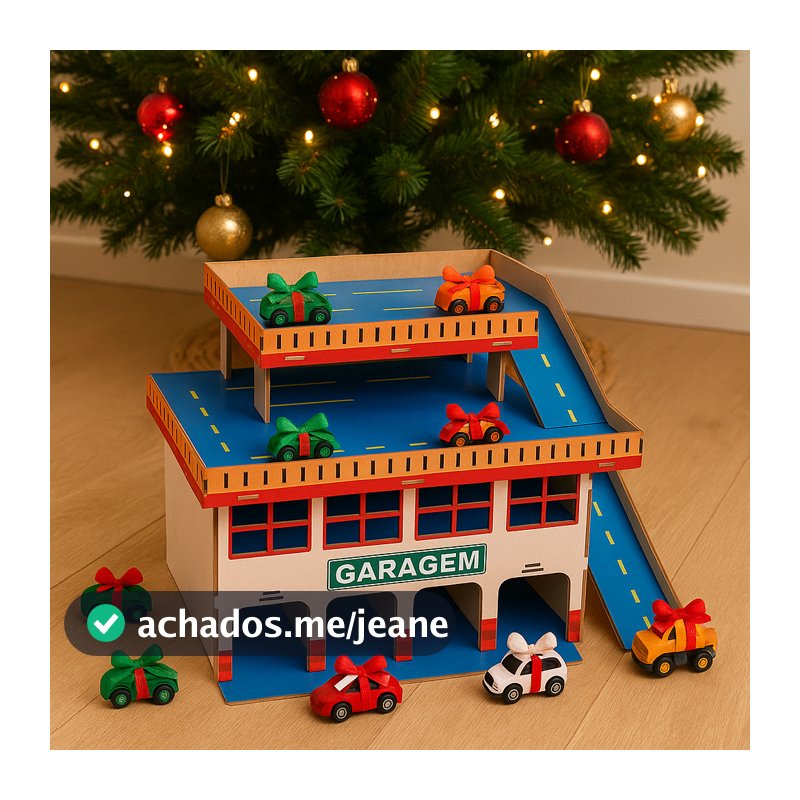 Garagem de Brinquedo em MDF Infantil com Rampa – Estacionamento 2 Andares