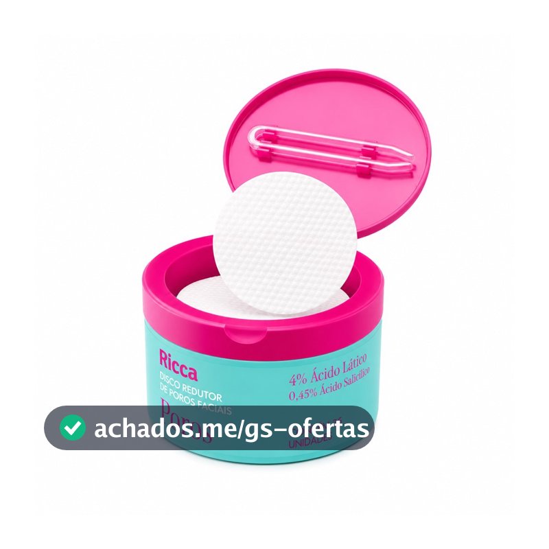 Disco Redutor de Poros Facial Esfoliante Pele Oleosa Antiacne Ricca 35unidades
