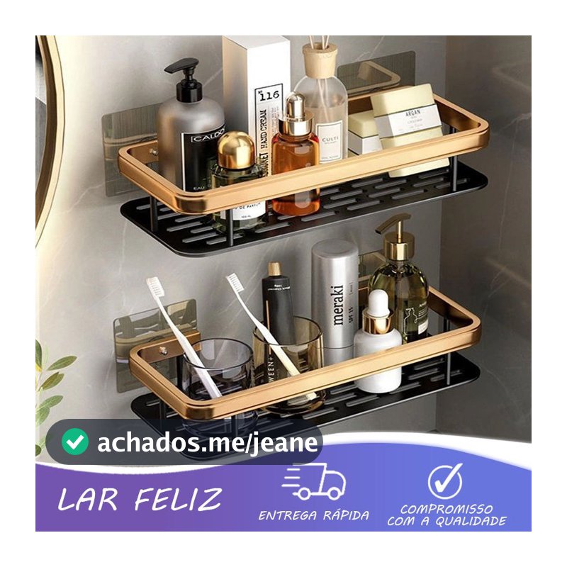 Kit 2 SUPORTE PARA SHAMPOO PARA USO NO BANHEIRO NA PAREDE de alumínio suporte organizador multiuso