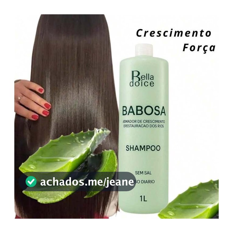 Shampoo 1l Babosa Aloe Vera Crescimento Anti-queda Fortalecedor Pós Quimica Sem Sal