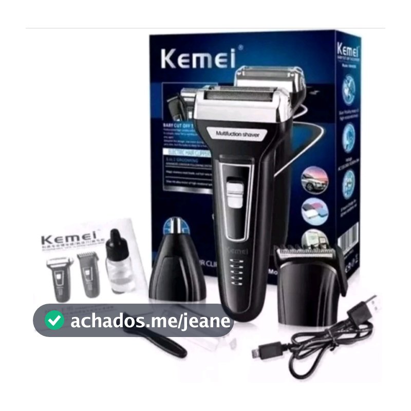 Maquina De Barbear Barbeador Depilador de Pelos Aparador Elétrico 3 Em 1 Cabelo Nariz Barba Corpo Masculino Feminino