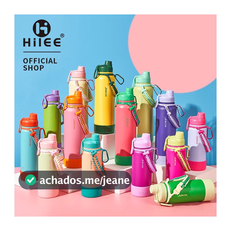 Hilee Copo Térmico Frutas em Aço Inox 304 com Alça, Base de Silicone e Tampa Antivazamento