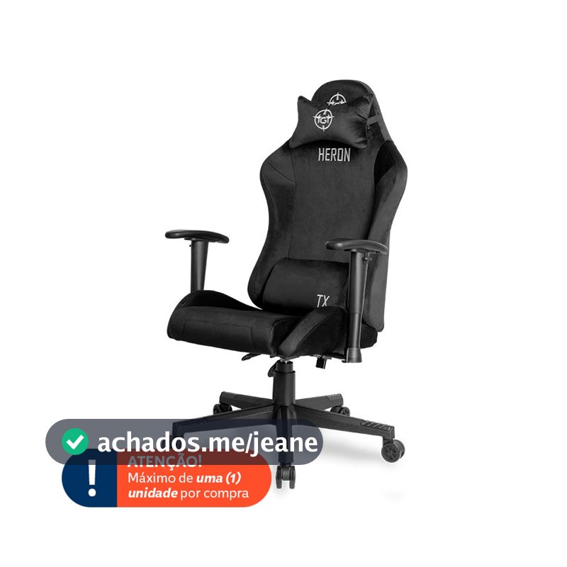 Cadeira Gamer TGT Heron TX Tecido, Preto, TGT-HRTX-FB03