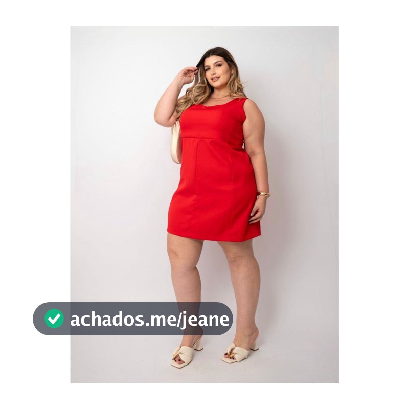 Vestido Curto Alfaiataria Plus Size Com Alças e Zíper
