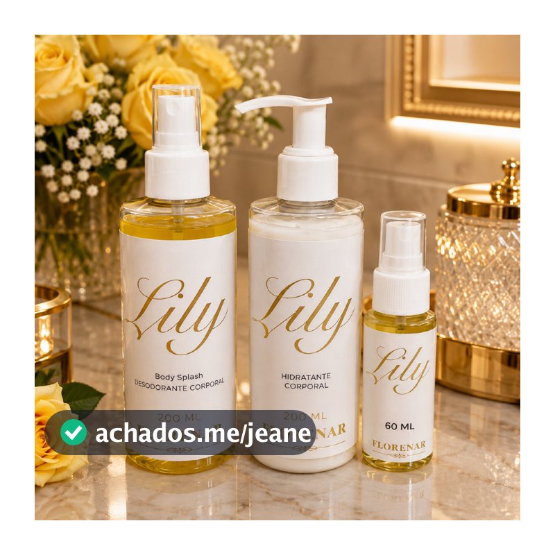 Presente Lily – Perfume + Hidratante + Body Splash | Toque Fino e Feminino com glitter