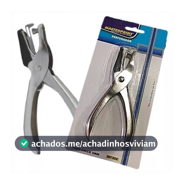 Perfurador Furador de Papel Alicate 1 Furo em Metal Aço Resistente MasterPrint