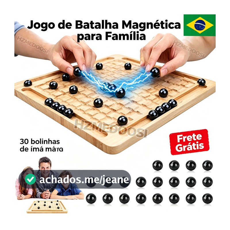 Xadrez Magnético de Madeira Portátil - Jogo de Tabuleiro Infantil com Peças | Brinquedo Educativo para Interação e Lazer