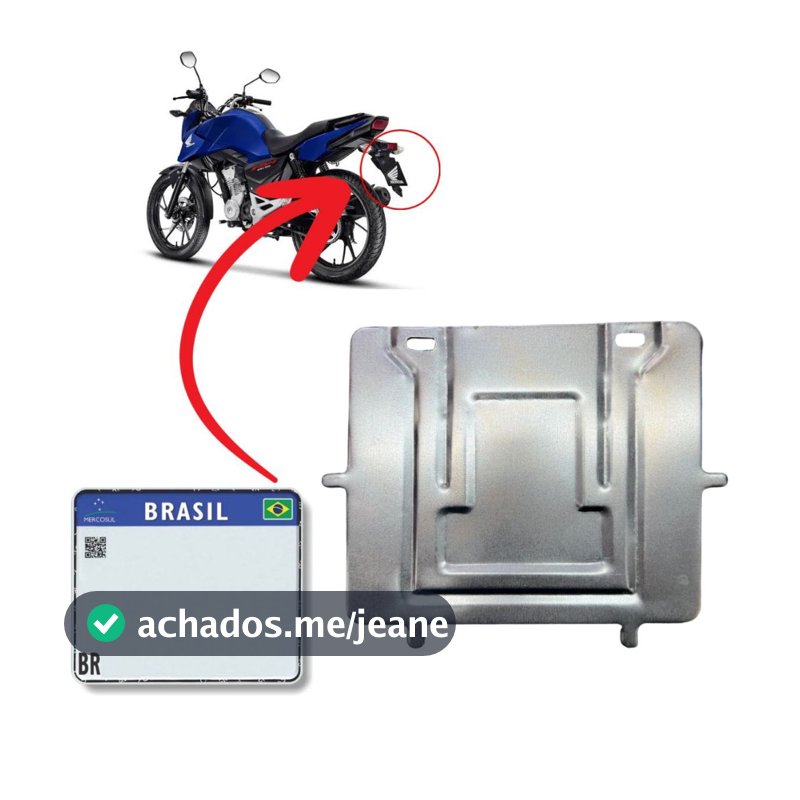 Suporte Protetor Placa Moto Mercosul Universal Moldura Ferro