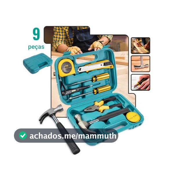 Kit Maleta Estojo Ferramentas 9 Peças Martelo Alicate Chave de Fenda Trena Portátil (LWJ-149)