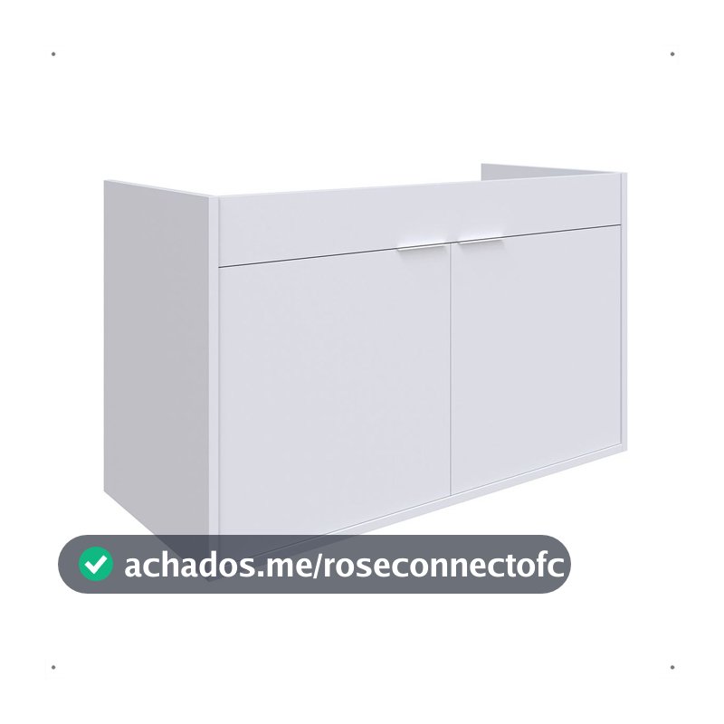 Gabinete de Banheiro Planejado Sob Medida MDF 15mm 2 Portas com Prateleira Interna e Fixação na Parede