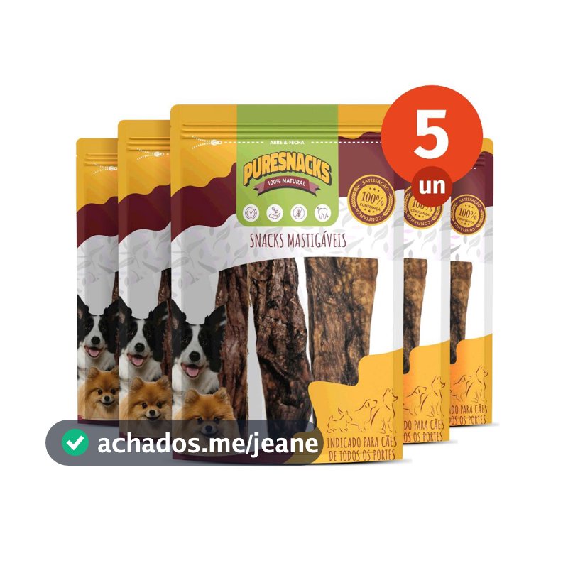 Kit Mordedor Petisco Pulmão Bovino Aerado 100% Natural 15 Unidades para Cães PureSnacks 40g