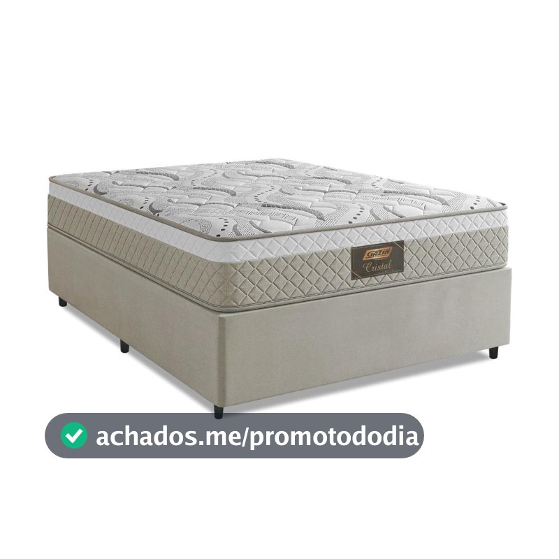 Cama Box Casal Cristal Molas Ensacadas 138x188x61cm