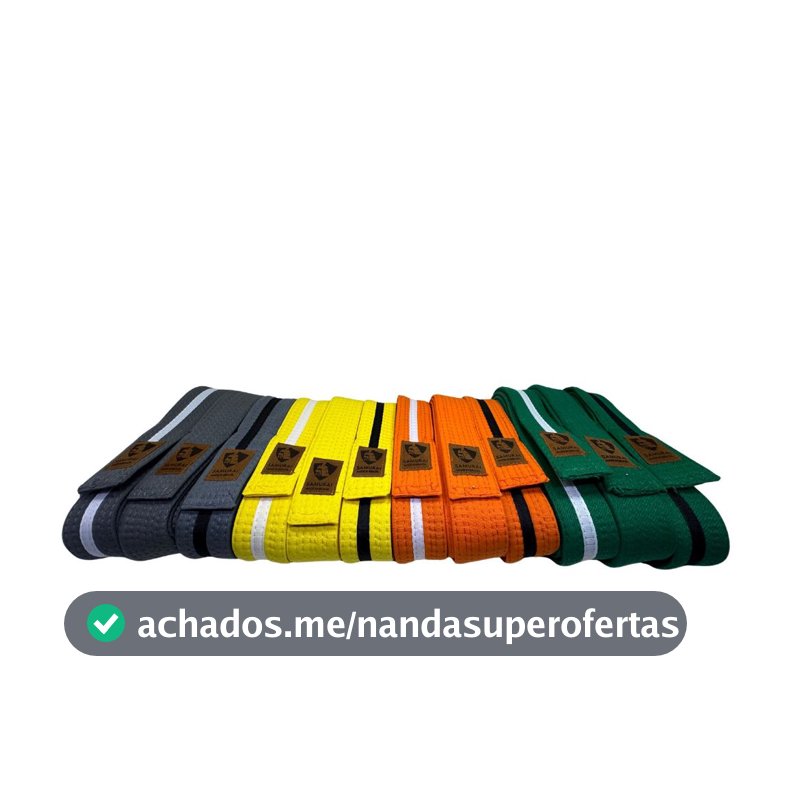 FAIXA COLORIDA GRADUACAO JIU JITSU INFANTIL, JUVENIL
