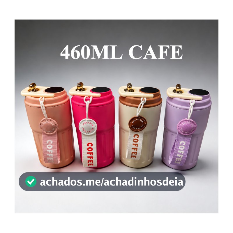 Copo Térmico Café 460ml com Tampa Vedada, Design Moderno, Portátil, Isolamento Térmico,maravilha