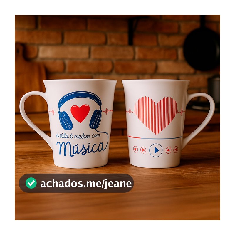 Caneca Musica 340ml Porcelana Na Caixa Decorada Presente