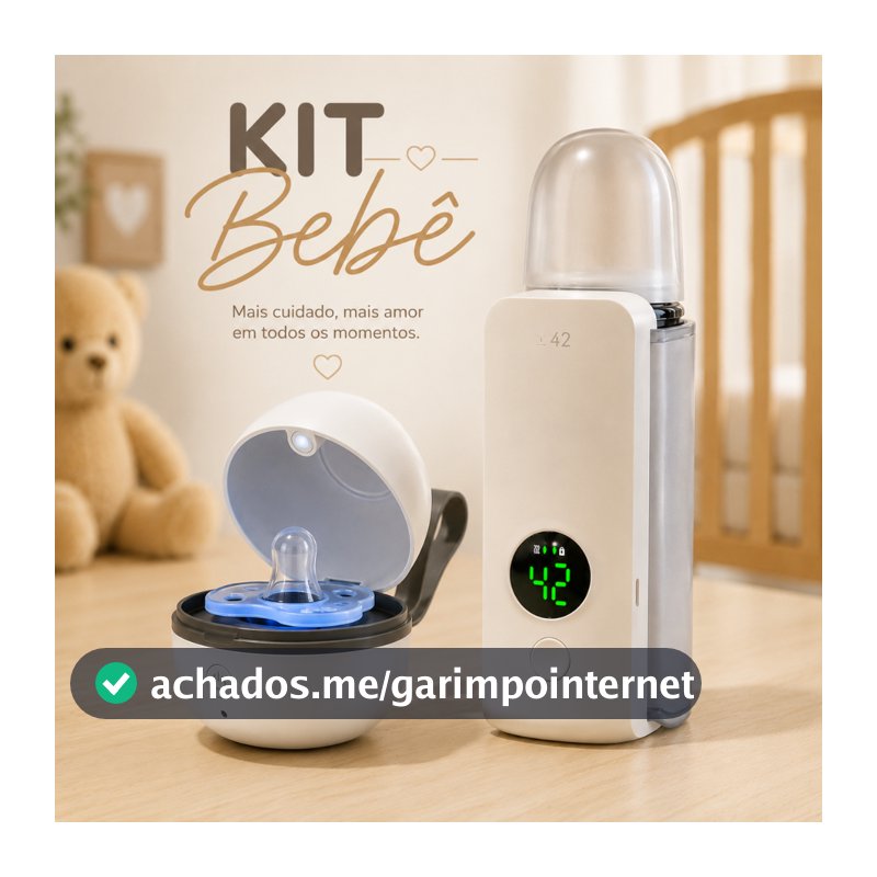 Kit Bebê Aquecedor de Mamadeira + Esterilizador UV de Chupeta Portátil para Bebê