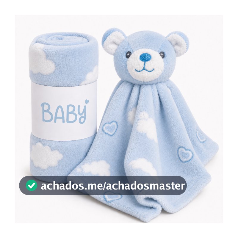 Kit Manta com Naninha Bebê Fleece Toque Super Macio Antialérgica Quentinho