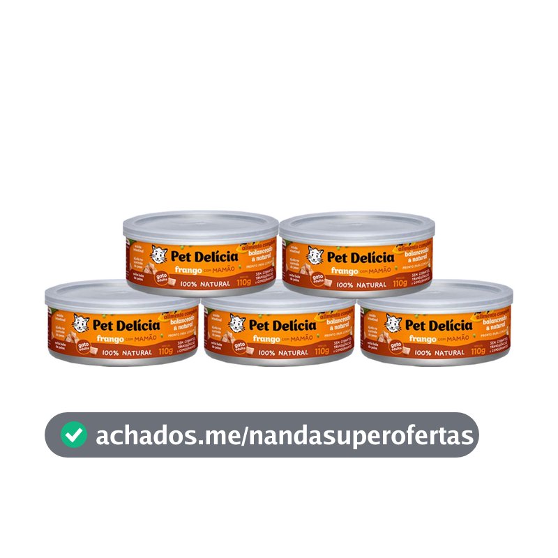 Ração Úmida Pet Delícia Gatos Frango com Mamão 110g