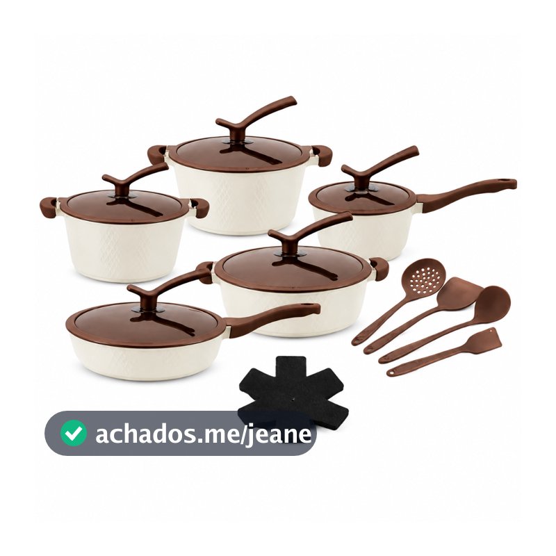 Jogo de Panelas 16 Peças Indução Gás Conjunto Cerâmica Antiaderente Tampa de Vidro Cozinha Cooktop