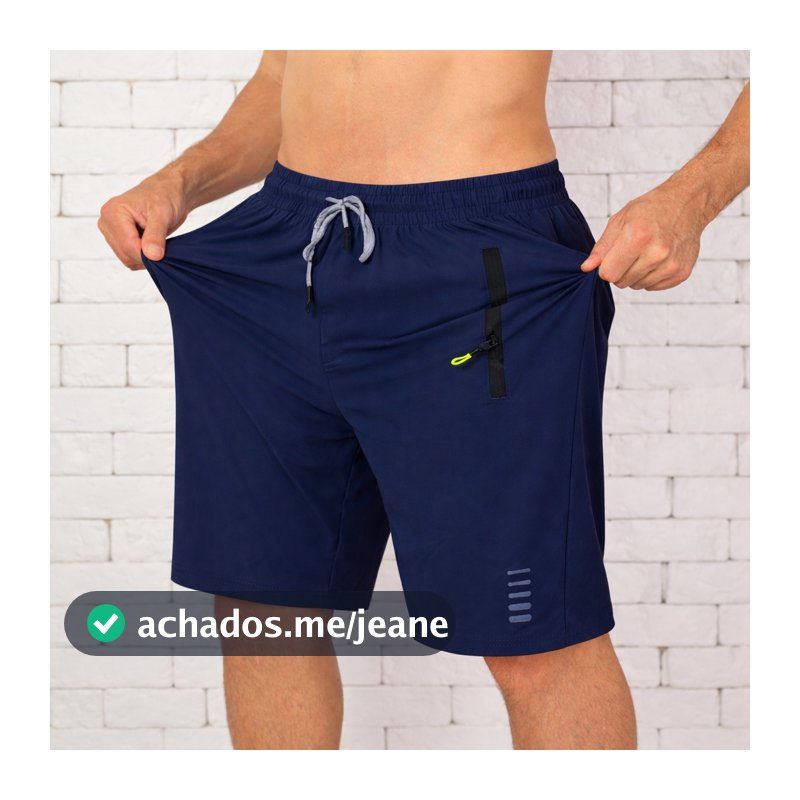 Bermuda Masculino Tectel Short Plus Size Zíper Secagem Rápida Fina Leve Praia Verao Academia Corrida