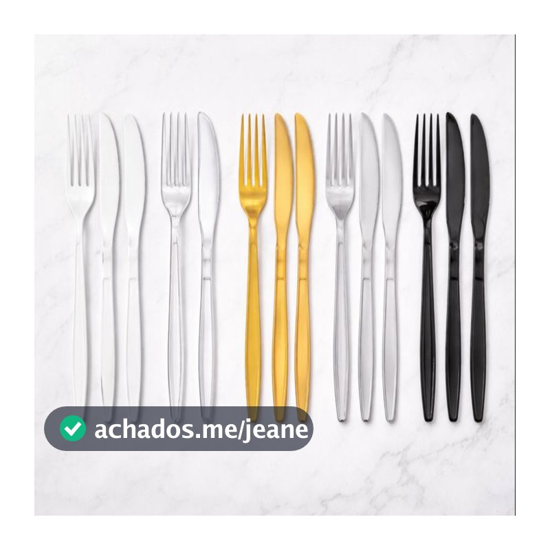 Kit Talher 50 Garfos e 50 Facas Refeição Reforçado Churrasco