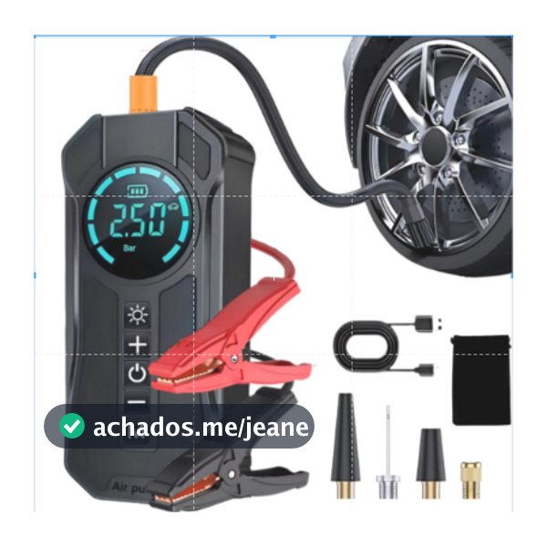 Bomba de ar digital portátil recarregável, inflador de pneus para automóveis e motocicletas, USB LED – viaje com tranqui