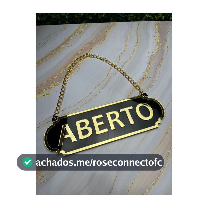 PLACA ABERTO E FECHADO EM ACRILICO ESPELHADO COM VENTOSA