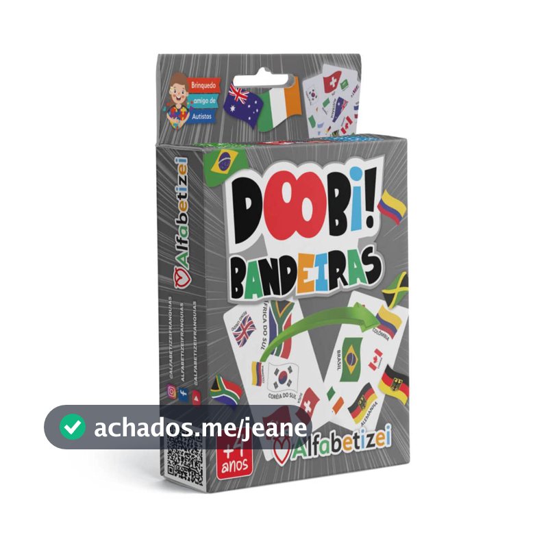 Doobi Bandeiras dos Países Jogo Educativo Cartas Atenção Raciocínio Geografia Infantil