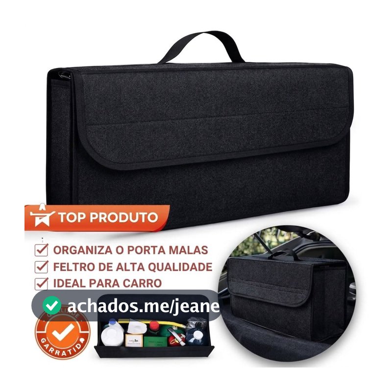 Organizador de Porta-Malas em Feltro Bem resistente  Cor PRETO – Alta Qualidade