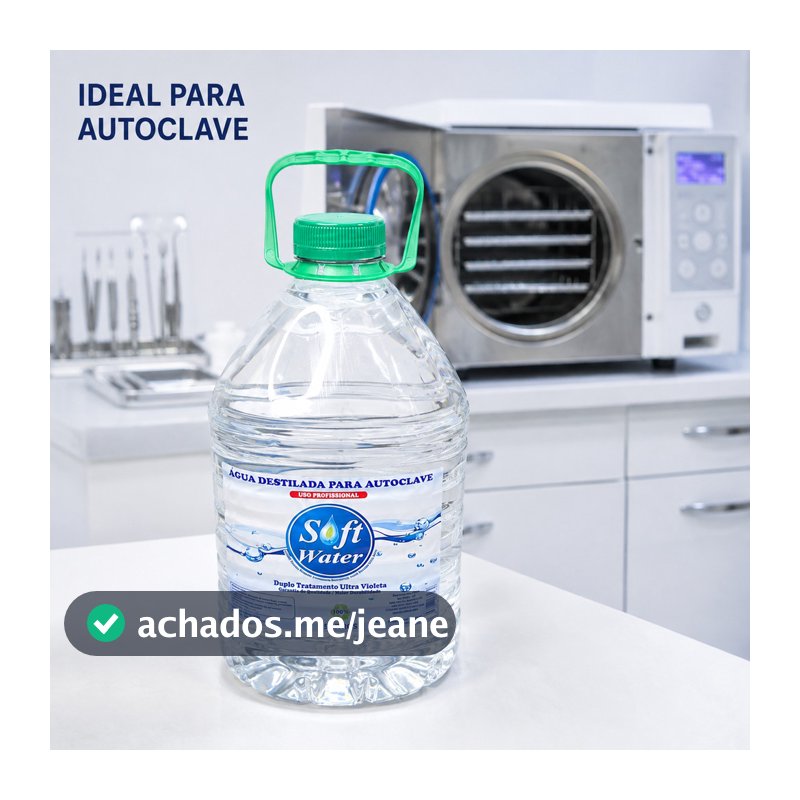KIT 1/2/3 Água para Autoclave Soft Water 5 Litros Uso Profissional Clínica Consultório e Laboratório