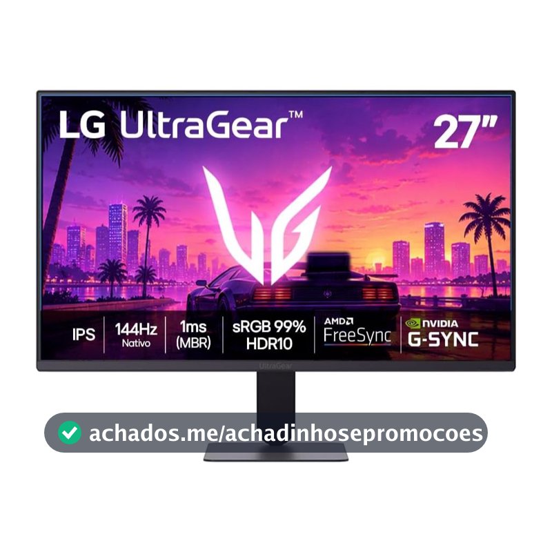 Monitor Gamer LG UltraGear 27" FHD 144Hz IPS - 27G411B-B