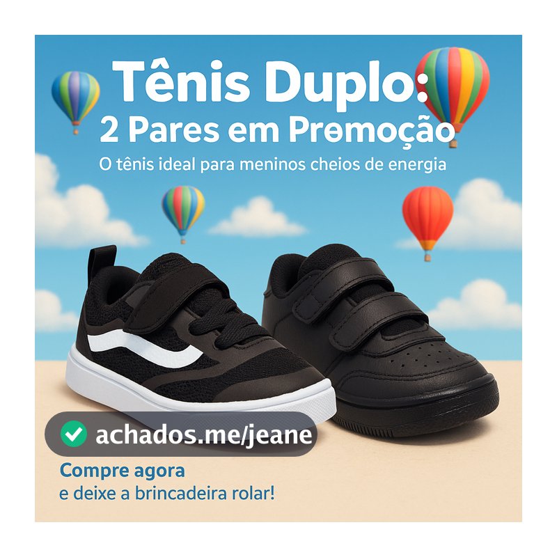 Kit 2 Tênis Infantil Menino Seguro Confortável e Durável – Escolha das Mães - Pronta Entrega