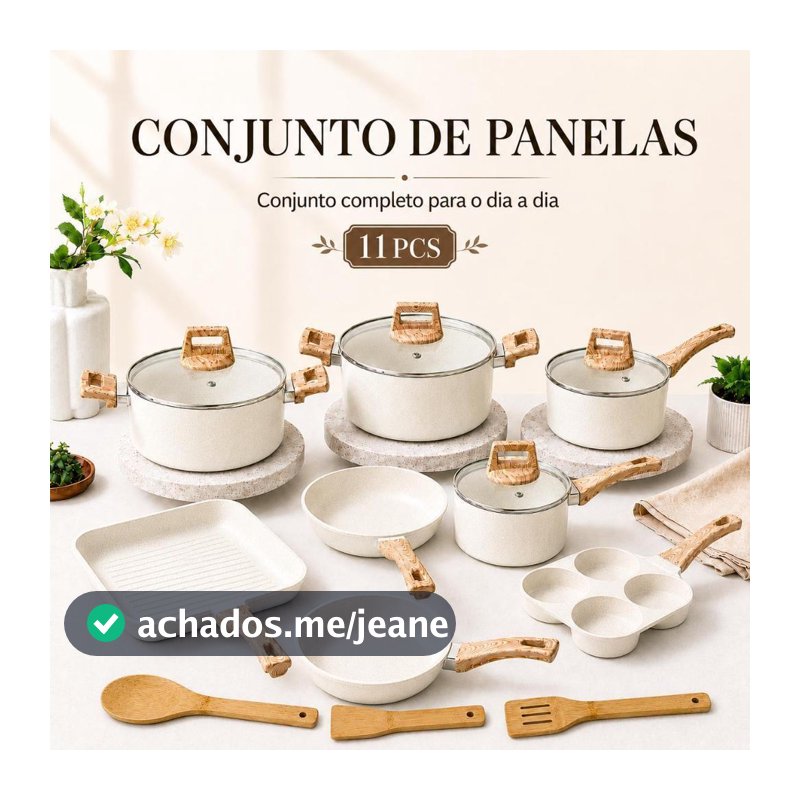 Jogo De Panelas Antiaderente 11 Peças Utensílios de Cozinha