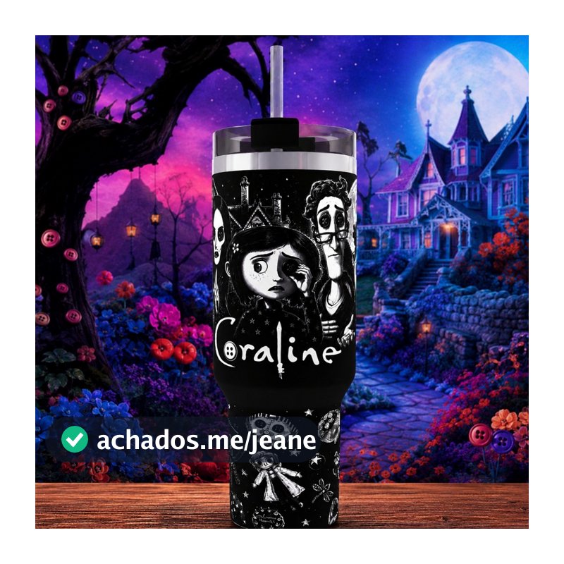Copão Coraline Tampa e Canudo 1200ml