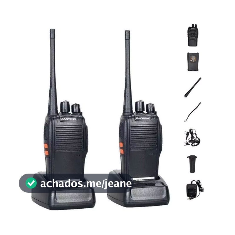 Kit 2 Radio Comunicador Baofeng 12km Walk Talk 16 Canais BF-777S Two-Way Radio